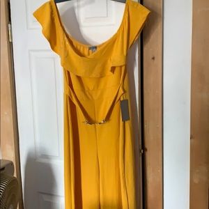 Mustard color wide leg jumpsuit